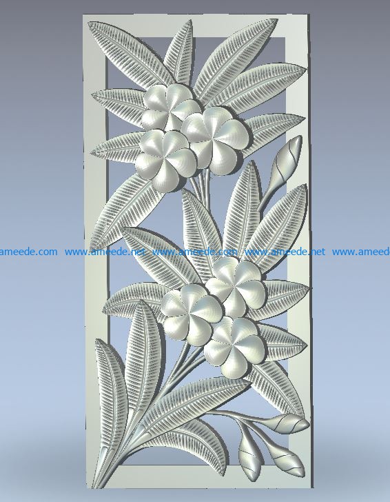 Mural fern wood carving file stl for Artcam and Aspire jdpaint free vector art 3d model download for CNC