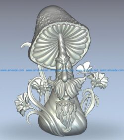 Old Mushroom wood carving file stl for Artcam and Aspire jdpaint free vector art 3d model download for CNC