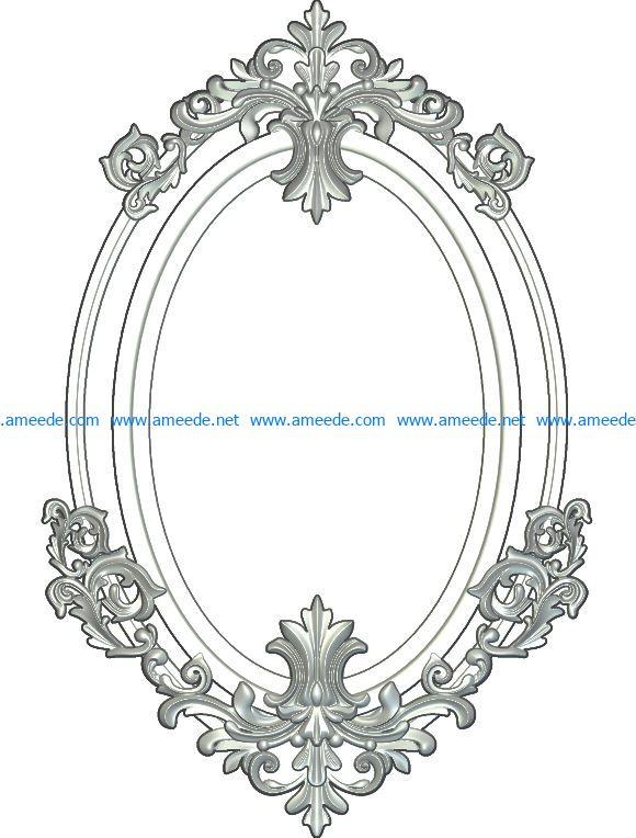 Oval Mirror file RLF for Artcam 9 and Aspire free vector art 3d model download for CNC wood carving