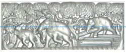 Panel Elephants file RLF for Artcam 9 and Aspire free vector art 3d model download for wood carving CNC
