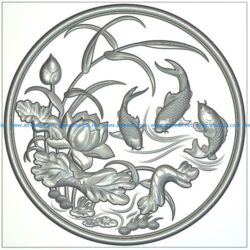Panel Fish file RLF for Artcam 9 and Aspire free vector art 3d model download for wood carving CNC