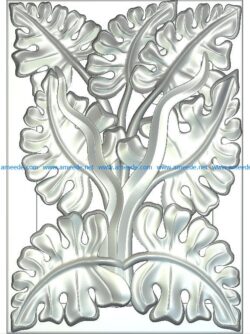 Panel of leaves Wood carving file RLF for Artcam 9 and Aspire free vector art 3d model download for CNC