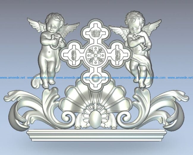 Pattern Angel Head wood carving file stl for Artcam and Aspire jdpaint free vector art 3d model download for CNC