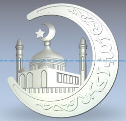 Pendant islam wood carving file stl for Artcam and Aspire jdpaint free vector art 3d model download for CNC