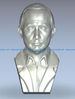 Putin wood carving file stl for Artcam and Aspire jdpaint free vector art 3d model download for CNC