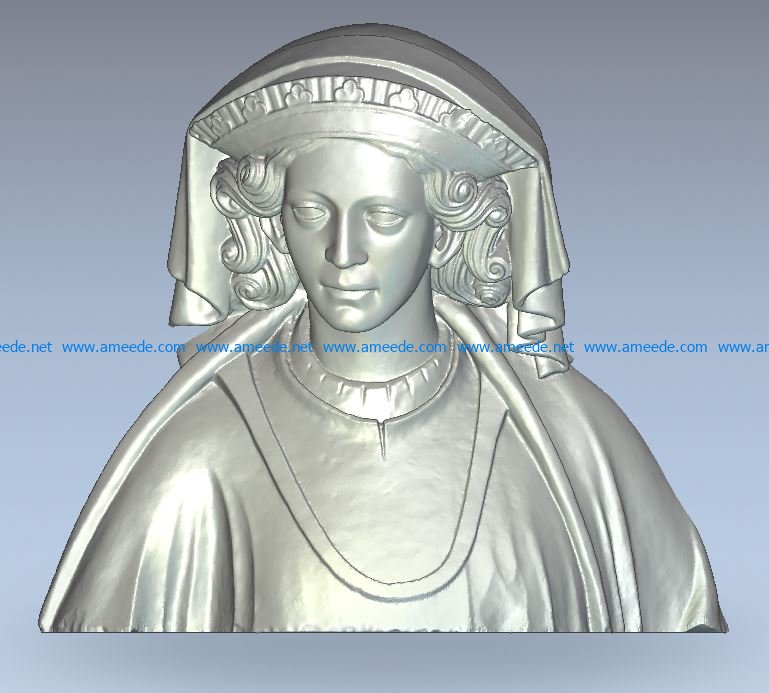 Queen Margaret wood carving file stl for Artcam and Aspire jdpaint free vector art 3d model download for CNC