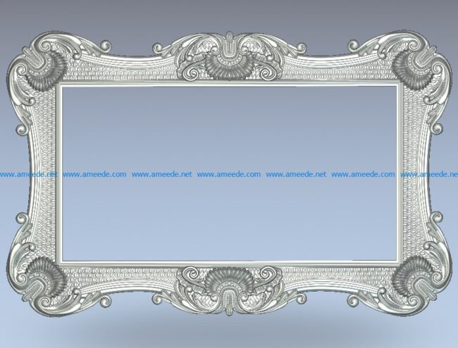 Royal picture frame wood carving file stl for Artcam and Aspire jdpaint free vector art 3d model download for CNC