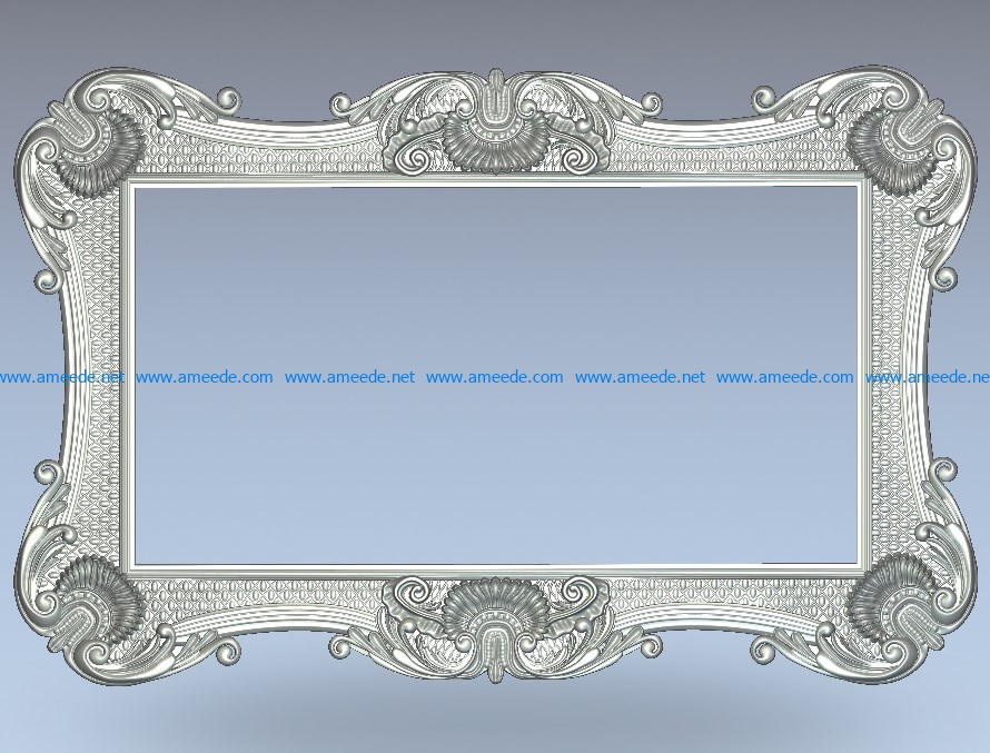 Royal picture frame wood carving file stl for Artcam and Aspire jdpaint free vector art 3d model download for CNC