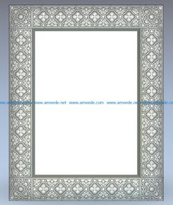Salary flower picture frame wood carving file stl for Artcam and Aspire jdpaint free vector art 3d model download for CNC