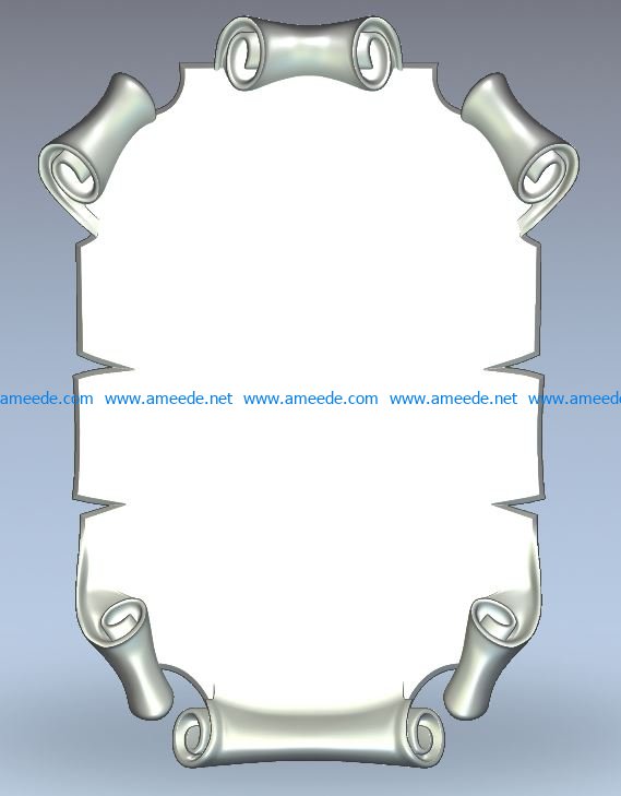 Scroll of Parchment wood carving file stl for Artcam and Aspire jdpaint free vector art 3d model download for CNC