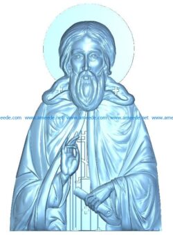 Sergius of Radonezh without salary wood carving file RLF for Artcam 9 and Aspire free vector art 3d model download for CNC