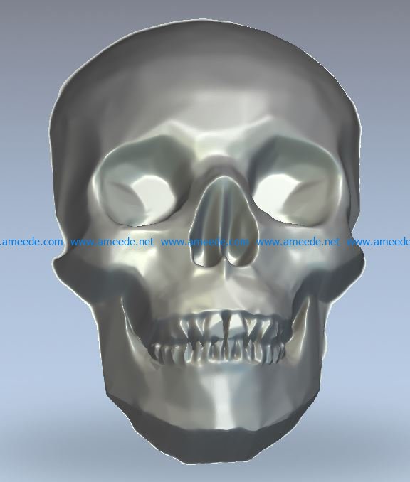 Skull wood carving file stl for Artcam and Aspire jdpaint free vector art 3d model download for CNC