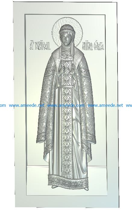 St. Equal to the Apostles Princess Olga wood carving file RLF for Artcam 9 and Aspire free vector art 3d model download for CNC