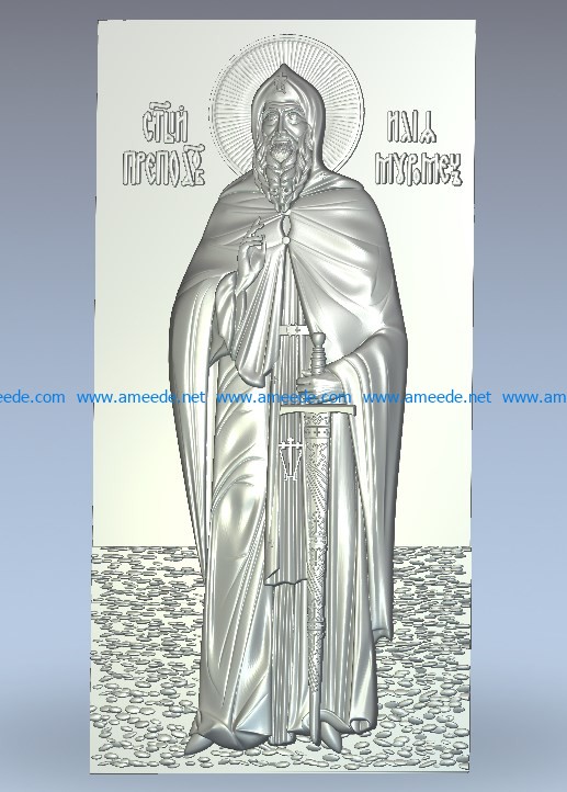 St. Ilya of Muromets growth icon wood carving file stl for Artcam and Aspire jdpaint free vector art 3d model download for CNC