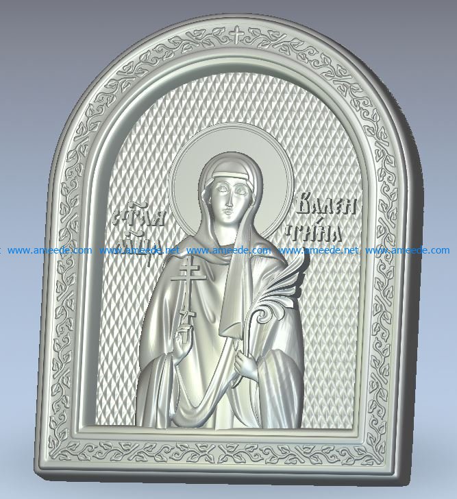 St. Martyr Valentine wood carving file stl for Artcam and Aspire jdpaint free vector art 3d model download for CNC