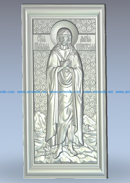 St. Mary of Egypt wood carving file stl for Artcam and Aspire jdpaint free vector art 3d model download for CNC