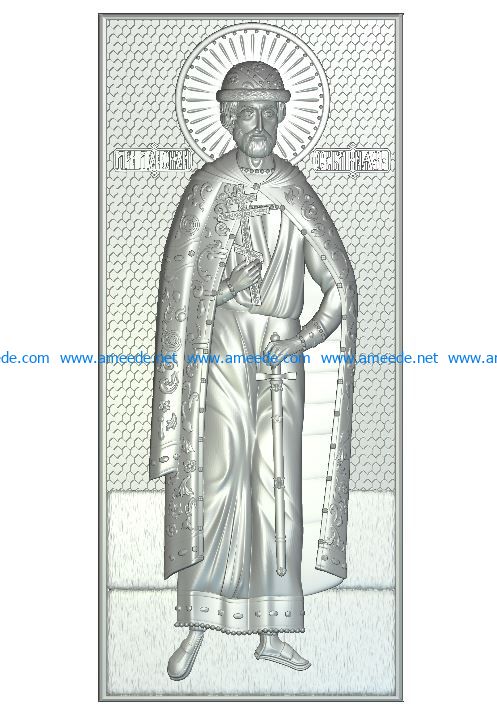 St. Prince Dmitry Donskoy wood carving file RLF for Artcam 9 and Aspire free vector art 3d model download for CNC