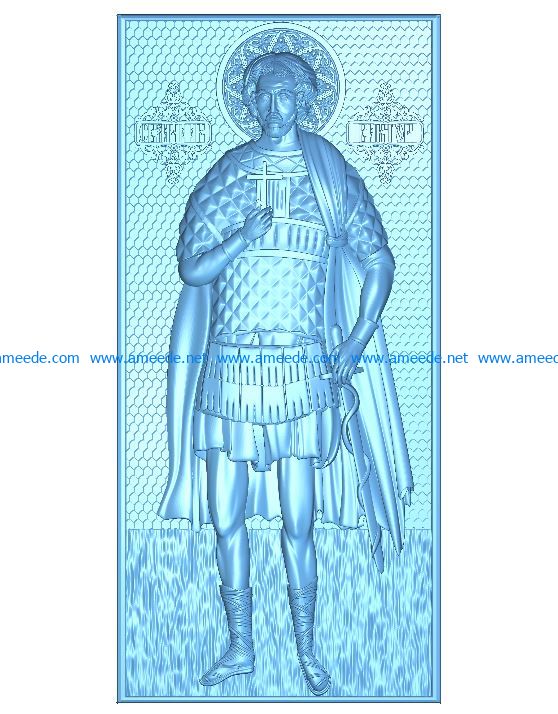 St. martyr Victor wood carving file RLF for Artcam 9 and Aspire free vector art 3d model download for CNC