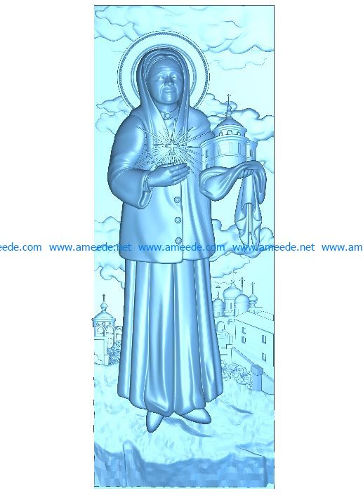 St. matron Moscow wood carving file RLF for Artcam 9 and Aspire free vector art 3d model download for CNC
