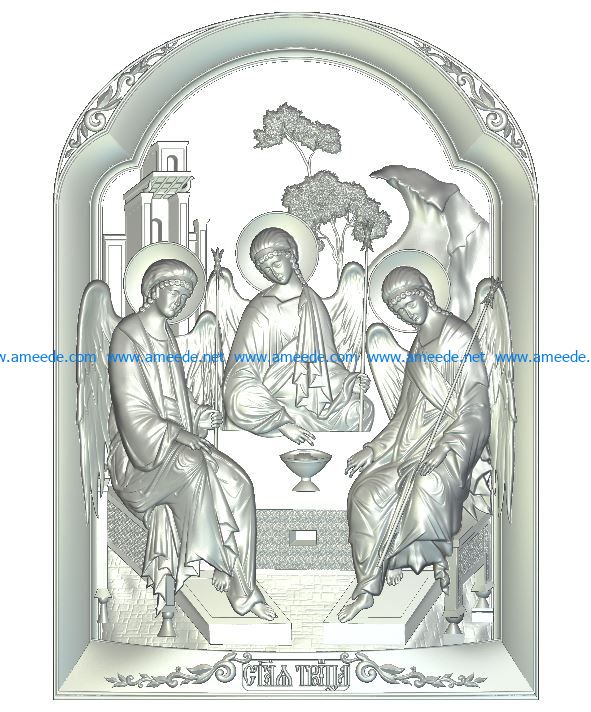 The Holy Trinity file RLF for Artcam 9 and Aspire free vector art 3d model download for wood carving CNC