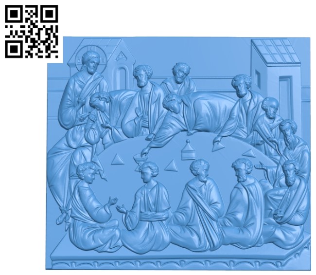 The Last Supper A000777 wood carving file stl for Artcam and Aspire free art 3d model download for CNC