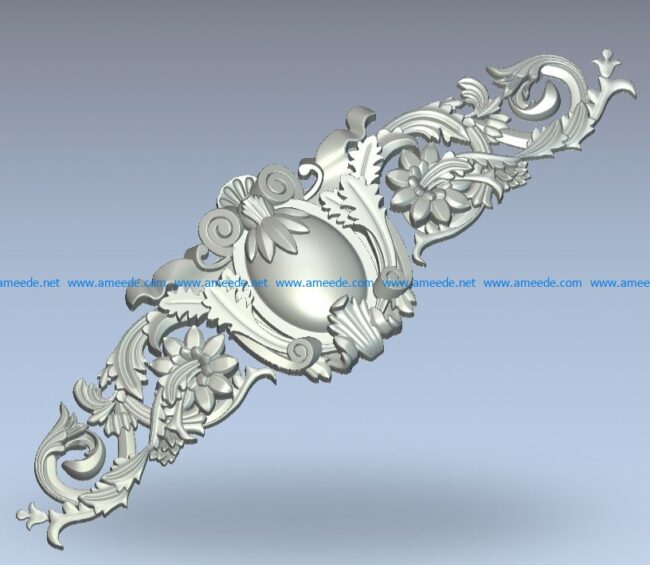 The central element of decor hibiscus flower wood carving file stl for Artcam and Aspire jdpaint free vector art 3d model download for CNC
