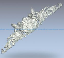 The central element of the decor of the Angels wood carving file stl for Artcam and Aspire jdpaint free vector art 3d model download for CNC