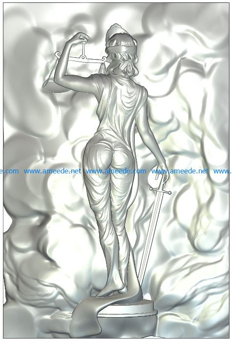 Themis at the back file RLF for Artcam 9 and Aspire free vector art 3d model download for wood carving CNC