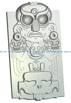 Totem wood carving file RLF for Artcam 9 and Aspire free vector art 3d model download for CNC