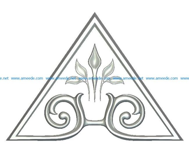 Triangular decor file RLF for Artcam 9 and Aspire free vector art 3d model download for wood carving CNC