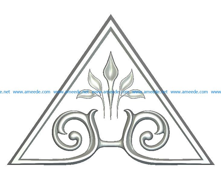 Triangular decor file RLF for Artcam 9 and Aspire free vector art 3d model download for wood carving CNC