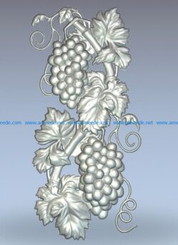 Two clusters of grapes wood carving file stl for Artcam and Aspire jdpaint free vector art 3d model download for CNC