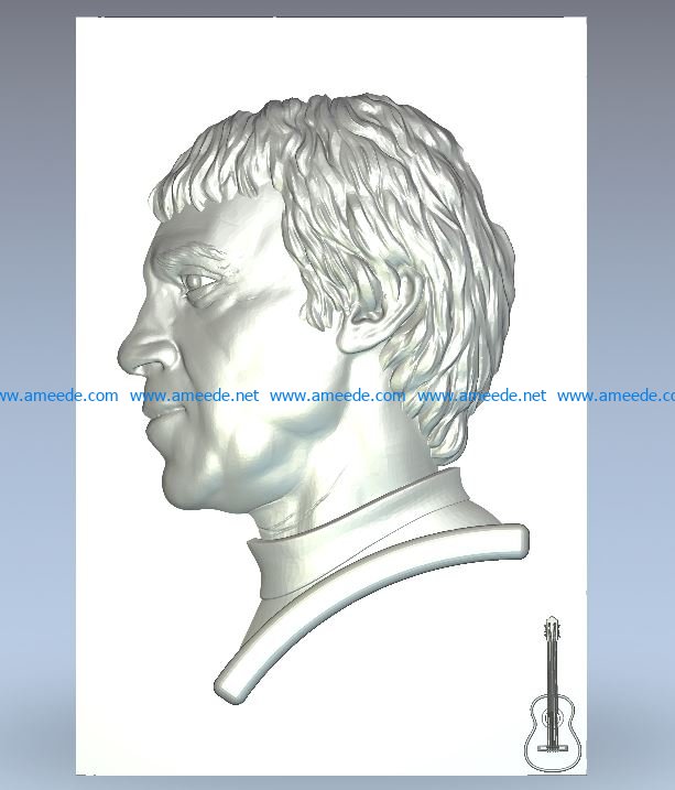 Vysotsky V.S. Profile wood carving file stl for Artcam and Aspire jdpaint free vector art 3d model download for CNC