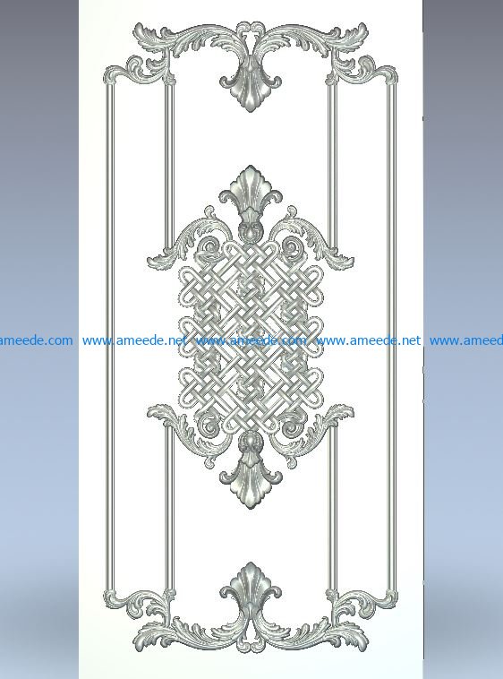 Wicker door wood carving file stl for Artcam and Aspire jdpaint free vector art 3d model download for CNC