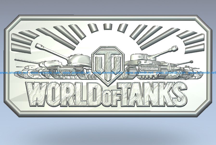 World of Tanks Emblem logo wood carving file stl for Artcam and Aspire jdpaint free vector art 3d model download for CNC