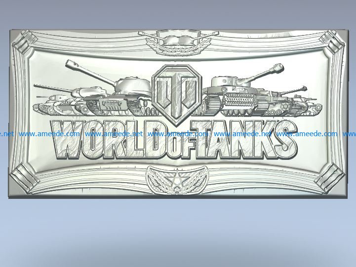 World of Tanks Emblem wood carving file stl for Artcam and Aspire jdpaint free vector art 3d model download for CNC