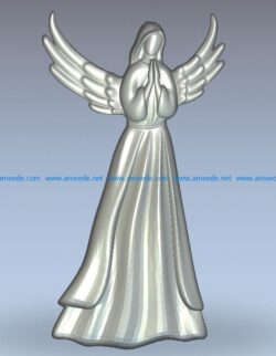 Angel girl wood carving file stl for Artcam and Aspire jdpaint free vector art 3d model download for CNC