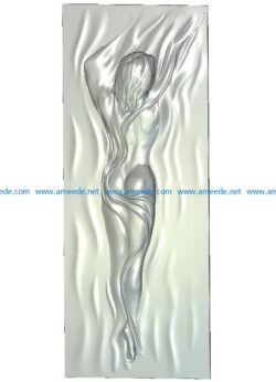 behind the woman wood carving file RLF for Artcam 9 and Aspire free vector art 3d model download for CNC