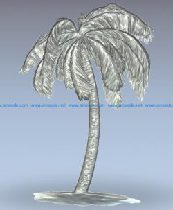 Coconut tree wood carving file stl for Artcam and Aspire jdpaint free vector art 3d model download for CNC
