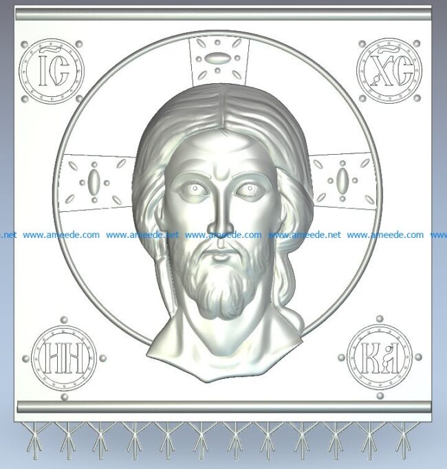 face jesus file RLF for Artcam 9 and Aspire free vector art 3d model download for CNC wood carving