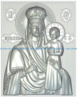 icon of the Virgin without salary Prize for humility file RLF for Artcam 9 and Aspire free vector art 3d model download for CNC wood carving