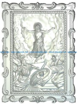 mural ascension of jesus wood carving file RLF for Artcam 9 and Aspire free vector art 3d model download for CNC