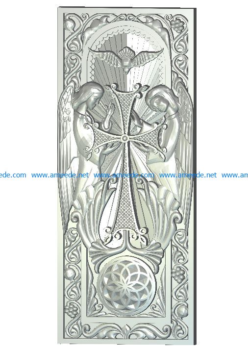 panel Khachkar wood carving file RLF for Artcam 9 and Aspire free vector art 3d model download for CNC