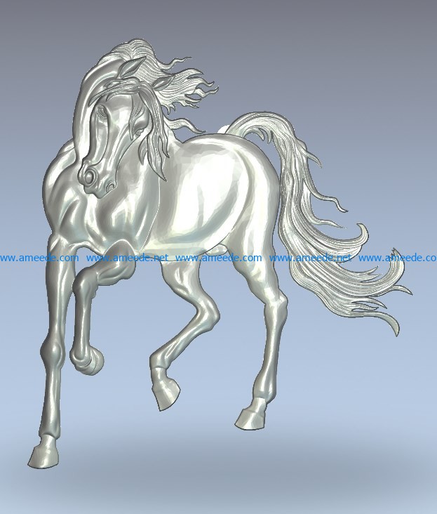 Beautiful horse wood carving file stl for Artcam and Aspire jdpaint free vector art 3d model download for CNC
