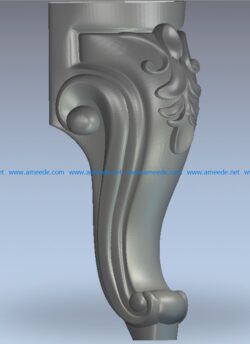 Bed foot pattern wood carving file stl for Artcam and Aspire jdpaint free vector art 3d model download for CNC
