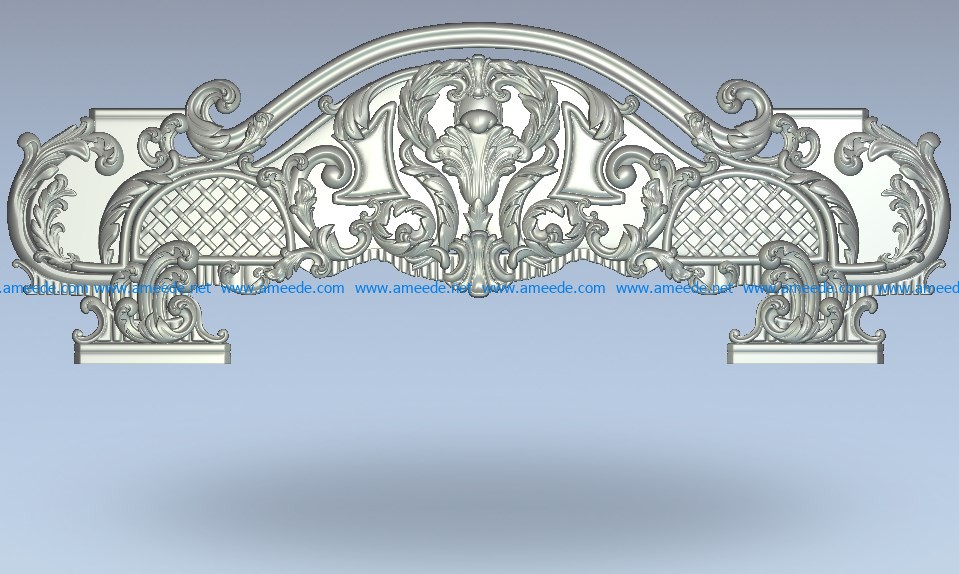 Bed pattern on both sides wood carving file stl for Artcam and Aspire jdpaint free vector art 3d model download for CNC