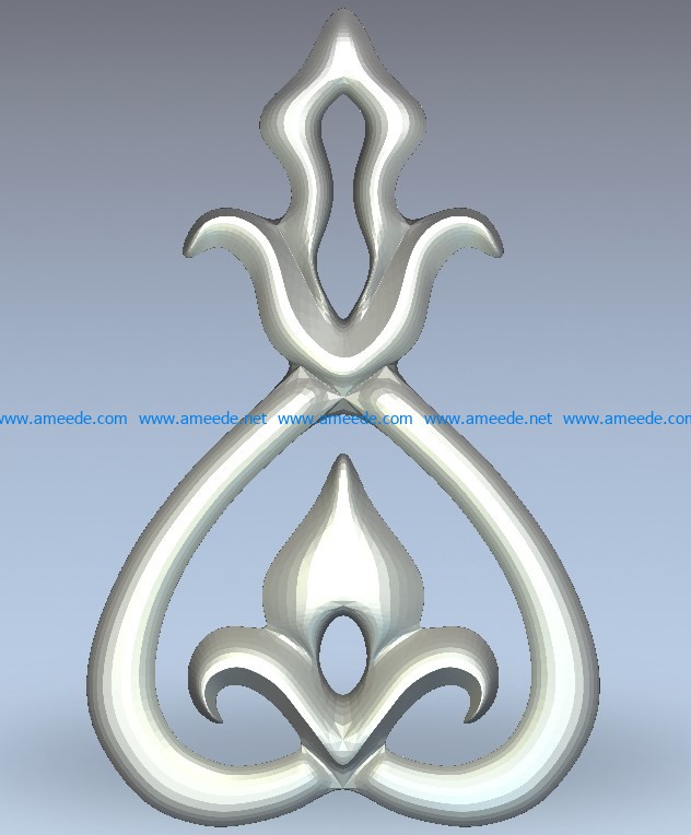 Bud-shaped pattern wood carving file stl for Artcam and Aspire jdpaint free vector art 3d model download for CNC