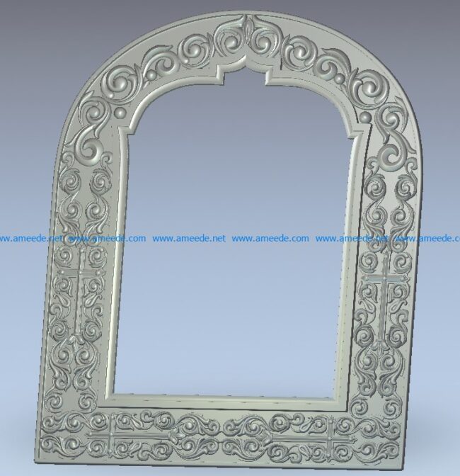 Catholicism arched window pattern wood carving file stl for Artcam and Aspire jdpaint free vector art 3d model download for CNC