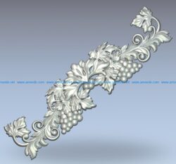 Central pattern shaped bunches of grapes wood carving file stl for Artcam and Aspire jdpaint free vector art 3d model download for CNC