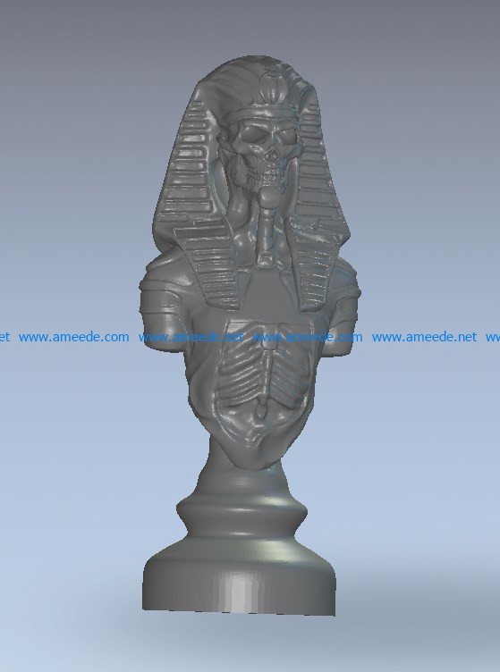 Chess pharaon wood carving file stl for Artcam and Aspire jdpaint free vector art 3d model download for CNC